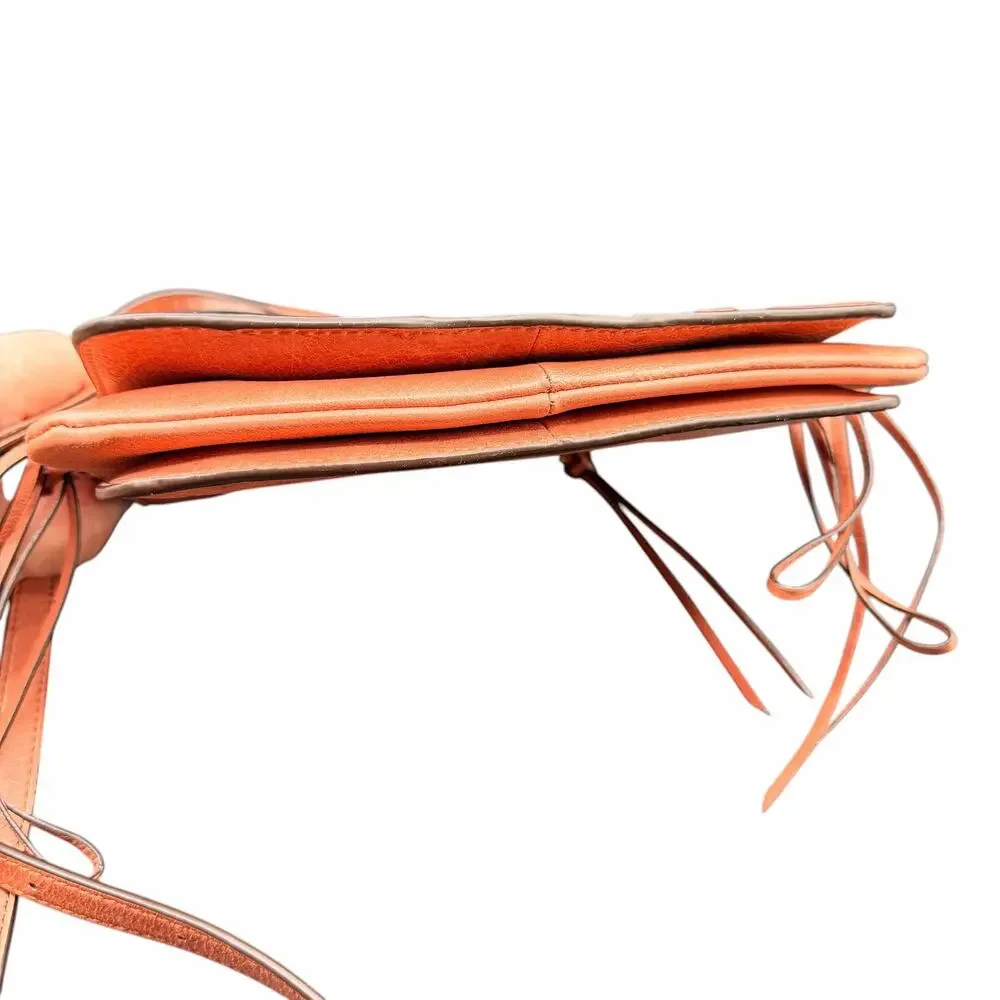 DKNY Coral Leather Crossbody Bag w/ Pockets & Lace-Up Sides